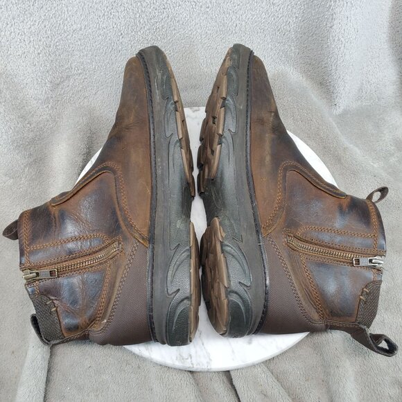 Skechers Shoes Mens Size 9 Brown Leather Resment Korver Ankle Boots *Read* - Picture 6 of 11